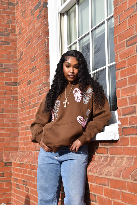 BROWN BUTTERFLY HOODIE