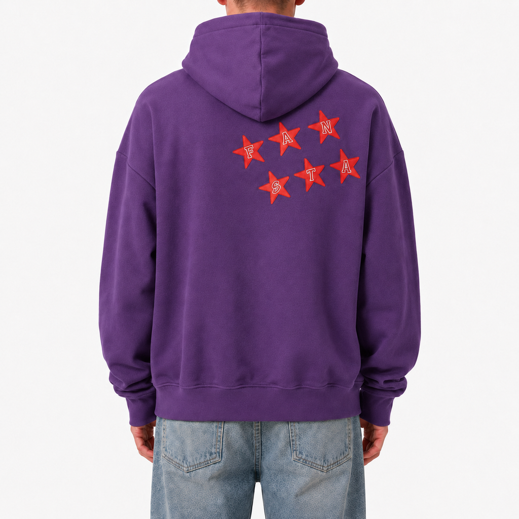 PURPLE FANSTA STAR HOODIE