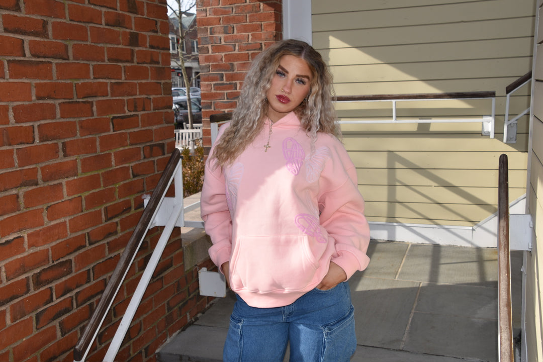 PINK BUTTERFLY HOODIE