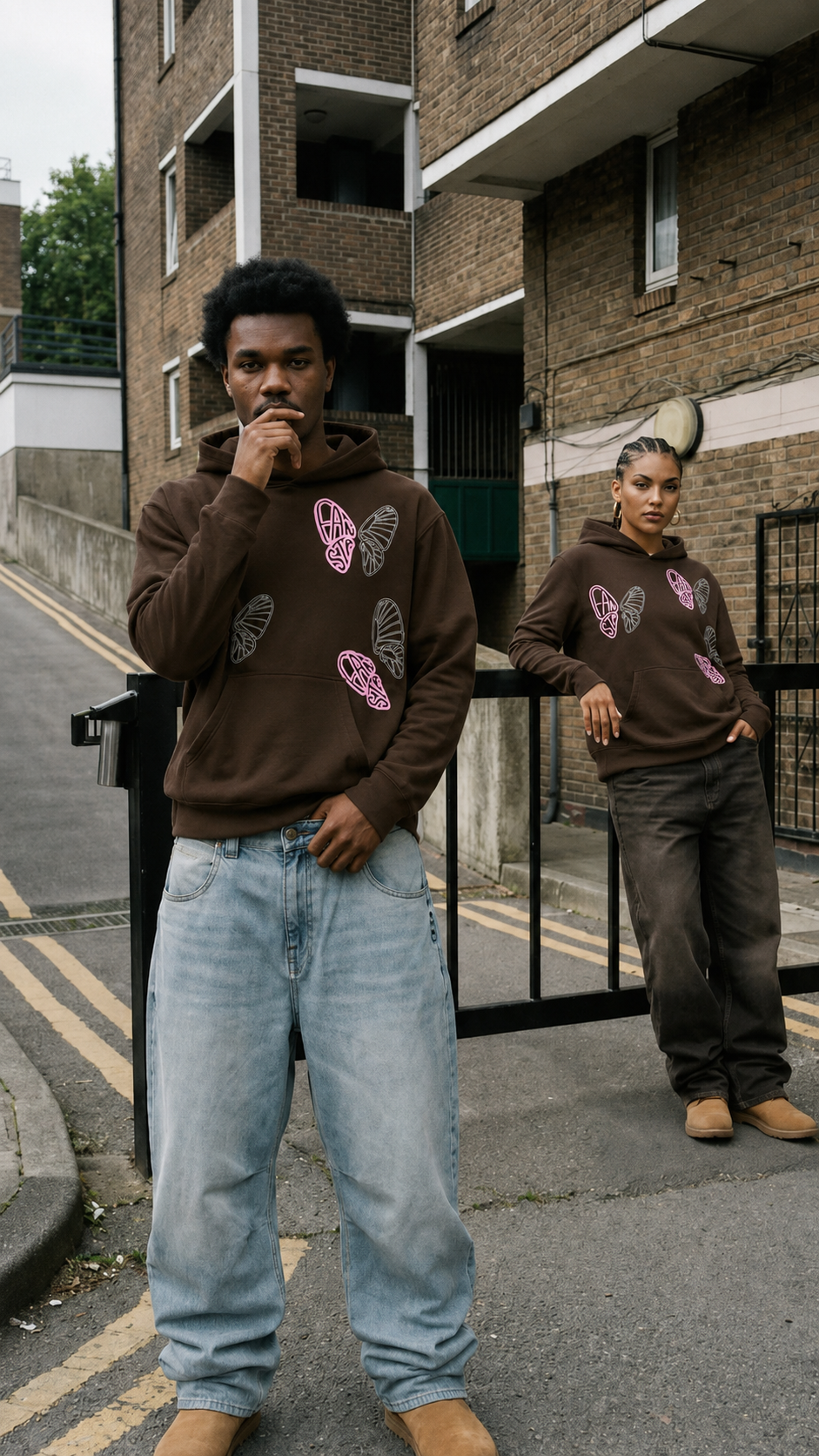 BROWN BUTTERFLY HOODIE