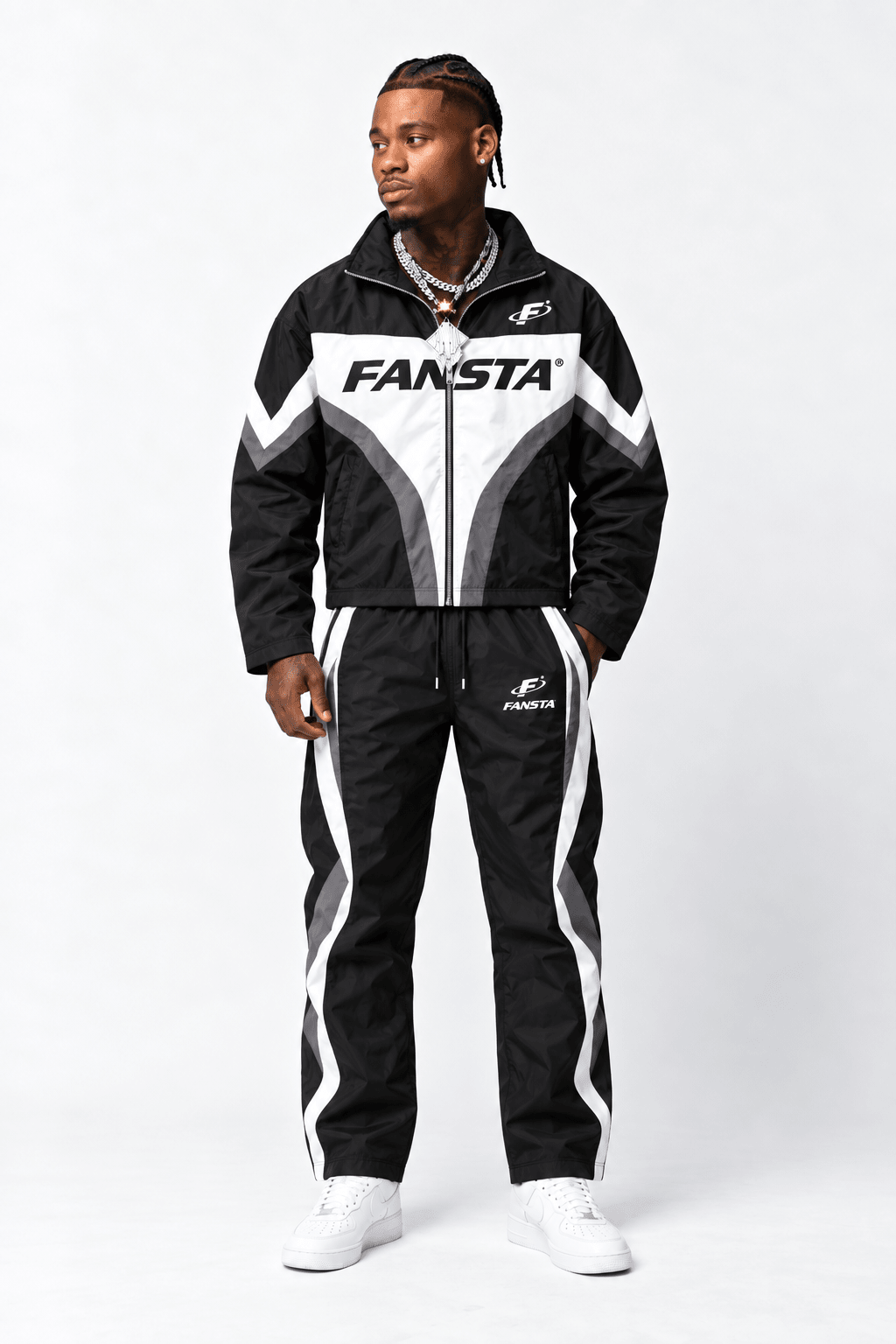 Black Chevron Nylon Track Set - Fansta