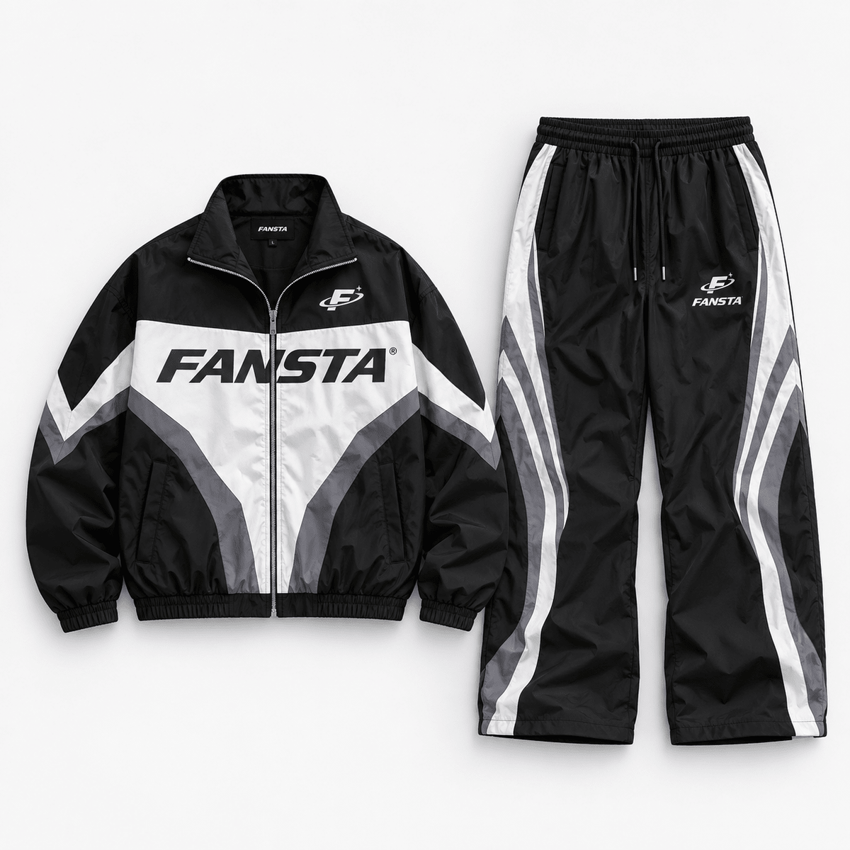 Black Chevron Nylon Track Set - Fansta