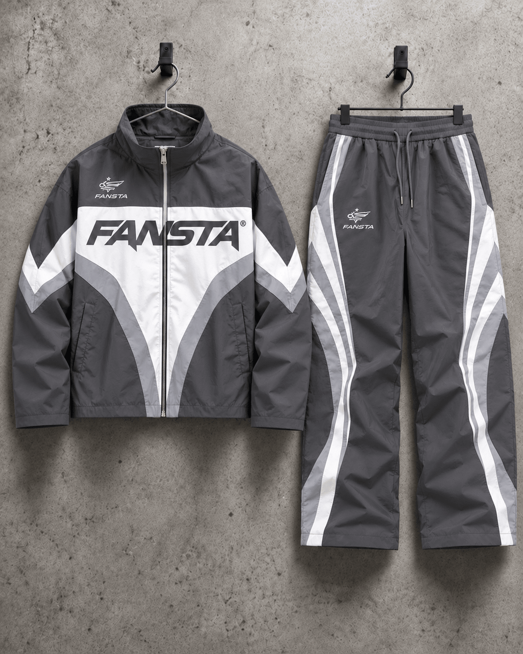 Grey Chevron Nylon Track Set - Fansta
