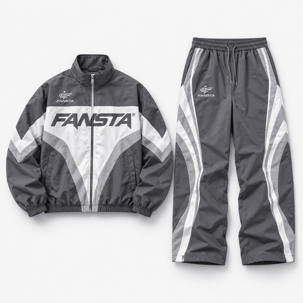 Grey Chevron Nylon Track Set - Fansta
