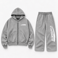 Grey Washed Racing Zip Set - Fansta